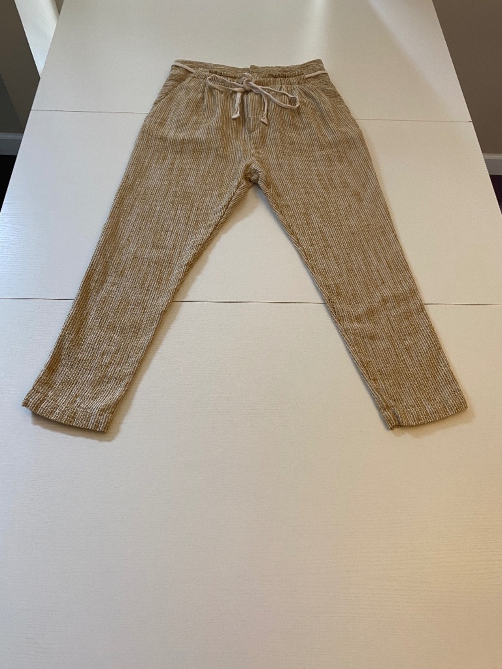 Free People Light at Sunrise Textured Crop Striped Pants Size 6